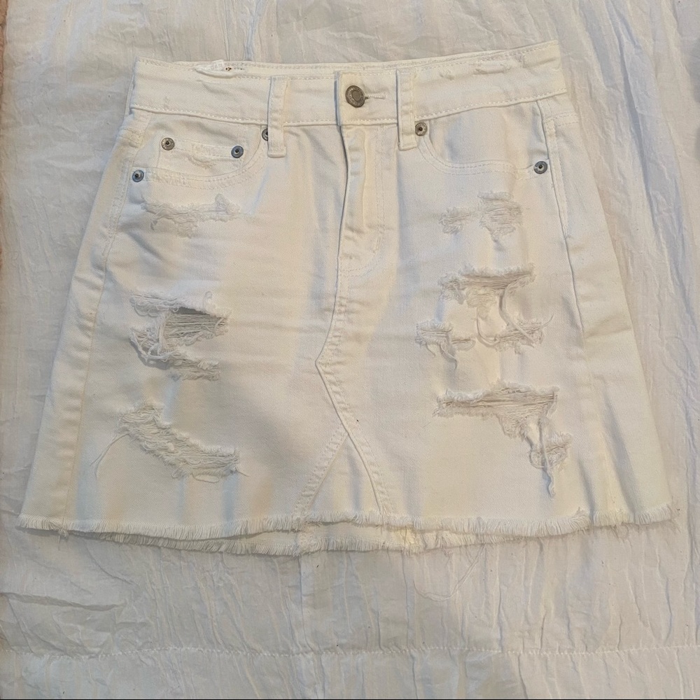 white jean skirt